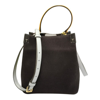 TORY BURCH トリーバーチ ミニトートバッグ レディース キャンバス 2way ショルダー 斜め掛け ブラウン 中古 T1