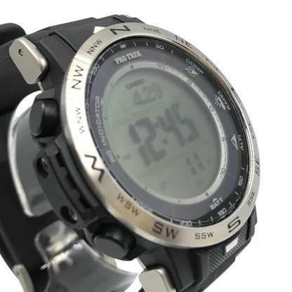 CASIO カシオ PRO TREK 腕時計 メンズ タフソーラー 電波 デジタル 登山 アウトドア コンパス ブラック PRW-30-1AJF 中古 T1