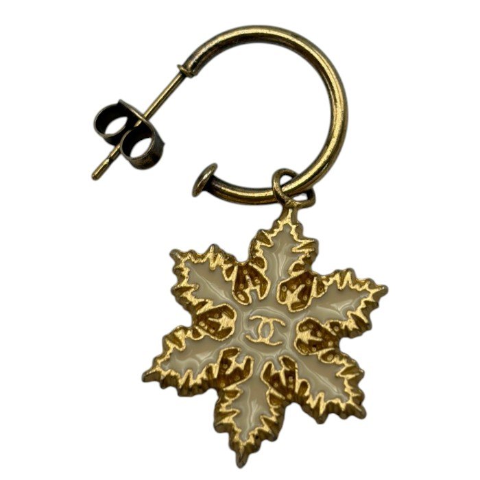 CHANEL シャネル スノーフレーク ピアス アクセサリー ジュエリー ブランド 雪の結晶 中古 W４
