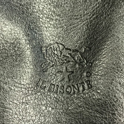 IL BISONTE イルビゾンテ トートバッグ ユニセックス レザー ハンドバッグ ロゴ ブラック 5432400114 中古 T1
