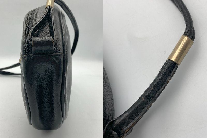 LANVIN ランバン ヴィンテージ レザー ショルダーバッグ 中古 D4