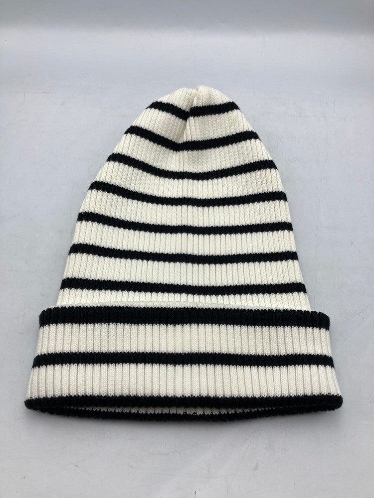 マークジェイコブス REDUX GRUNGE COLLECTION グランジコレクション ストライプ ニット帽 ホワイト×ブラック 中古 D4