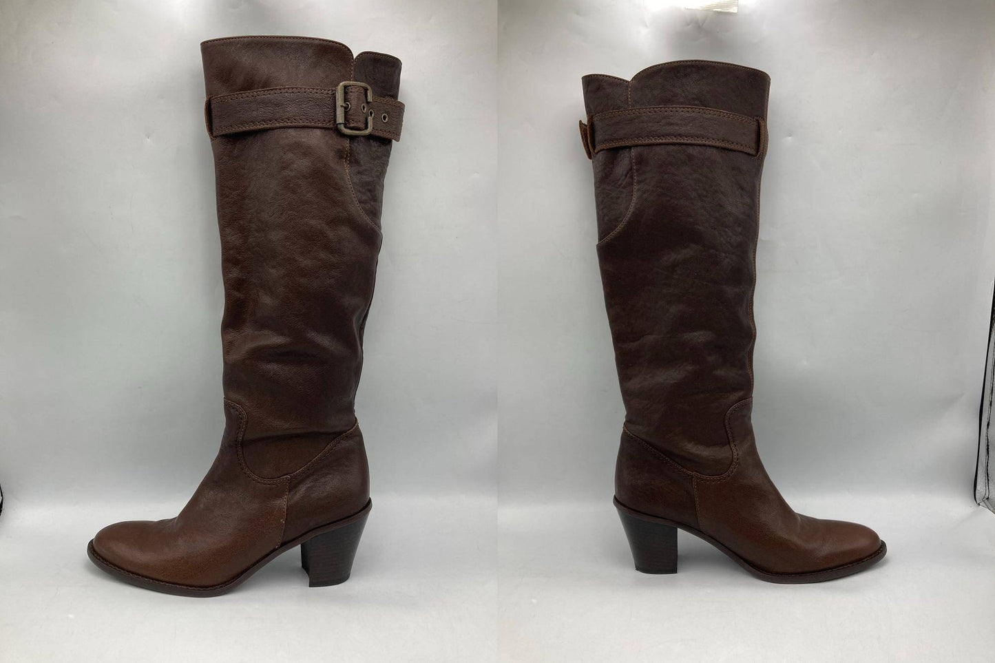 卑弥呼 レザー ロングブーツ ブラウン サイズ25cm 中古 D4