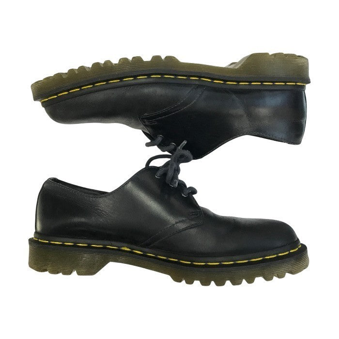 Dr.Martens ドクターマーチン 3ホール シューズ メンズ レザー ローカット イエローステッチ ブラック UK8 23775 中古 T1