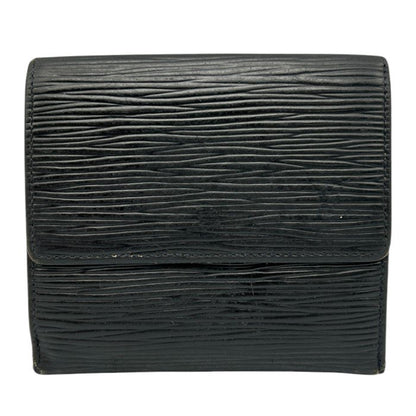 ルイ ヴィトン LOUIS VUITTON エピ ポルト モネ ビエ カルト クレディ 2つ折 ダブルホック 財布 ブラック M63482 コンパクト 小銭入れ 札入れ カード入れ ブランド 中古 W４