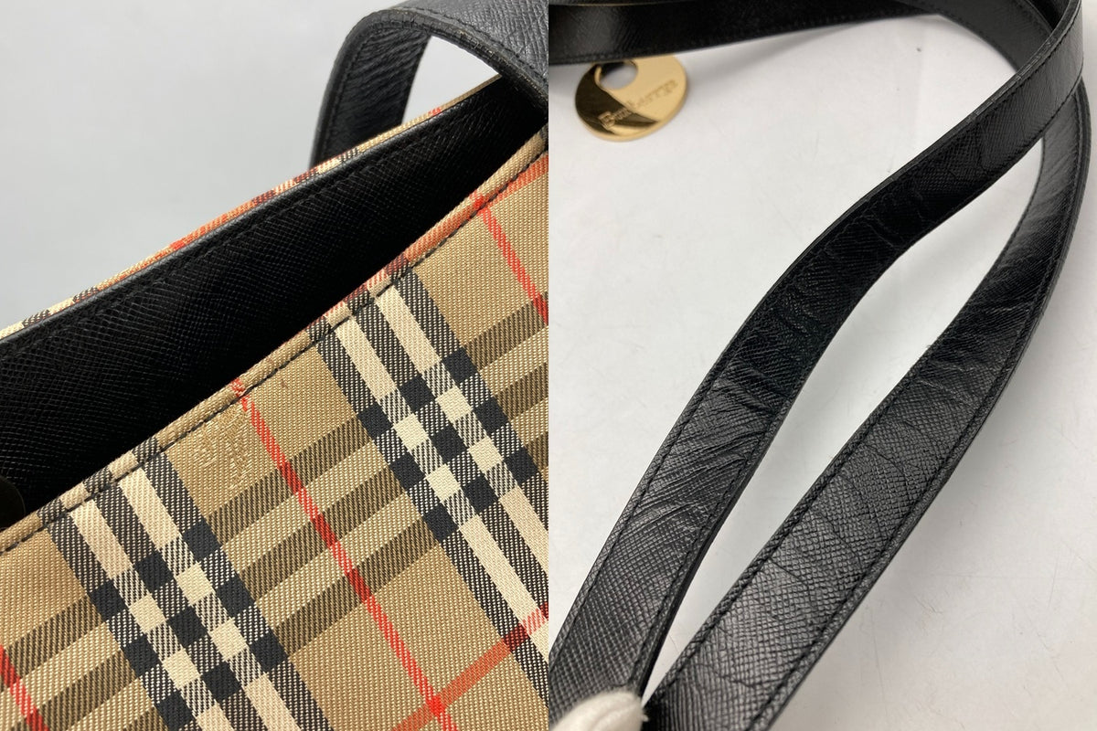 Burberrys バーバリーズ ノバチェック トートバッグ レディース ベージュ/ブラック 中古 D4