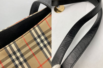 Burberrys バーバリーズ ノバチェック トートバッグ レディース ベージュ/ブラック 中古 D4