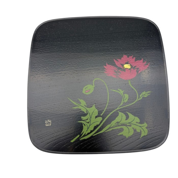 木製漆器 伊藤裕司 花文角盆 2客 和食器 花柄 和 おしゃれ 中古 W1