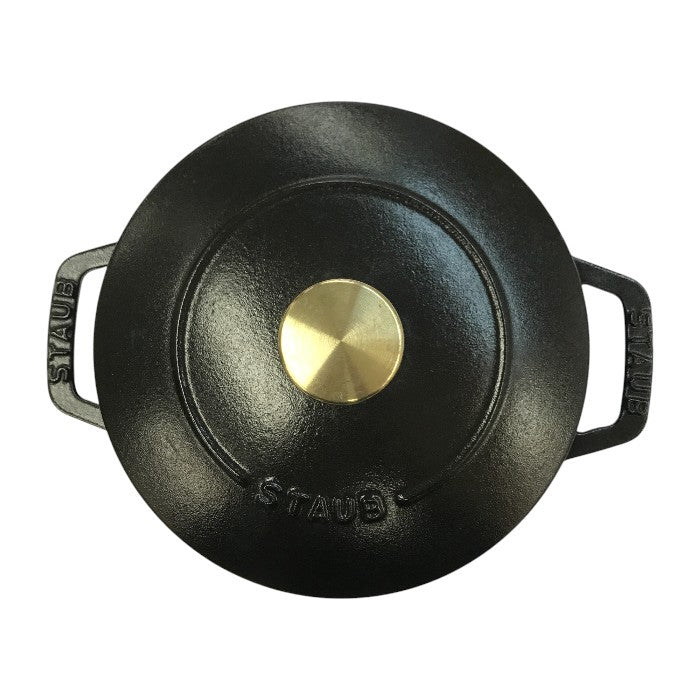 staub ストウブ ワナベ 両手 ホーロー 鍋 ブラック S 16cm IH対応 オーブン可 ほうろう Wa-NABE 40501-000 中古 T1