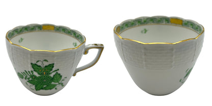 HEREND ヘレンド アポニーグリーン カップ&ソーサー 洋食器 ブランド おしゃれ 紅茶 1客 中古 W４