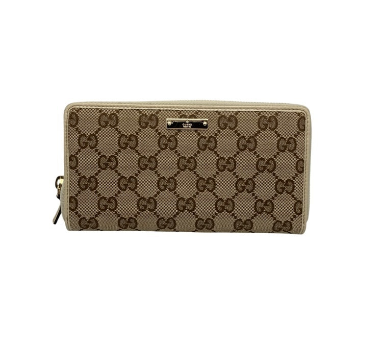 GUCCI グッチ GGキャンバス ラウンドファスナー 長財布 112724 中古 D4