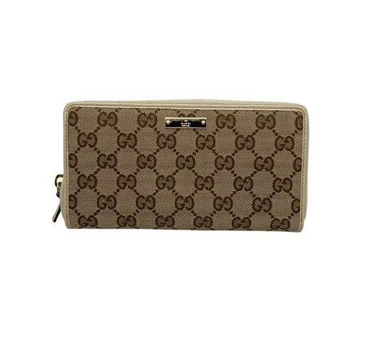 GUCCI グッチ GGキャンバス ラウンドファスナー 長財布 112724 中古 D4