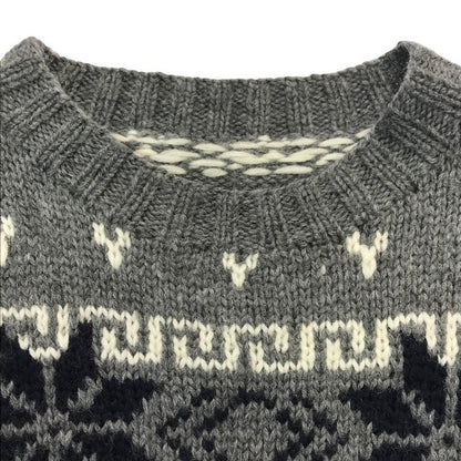MONCLER モンクレール MAGLIONE TRICOT GIROCOLLO セーター メンズ ウール 厚手ニット ノルディック柄 雪の結晶 グレー Lサイズ 020919035901 中古 T1