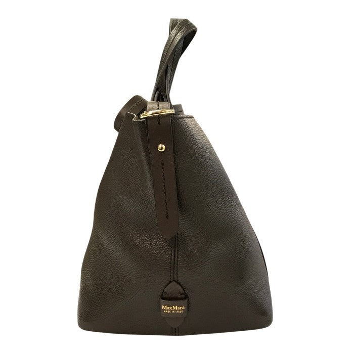 Max Mara マックスマーラ トートバッグ レディース シボレザー 2way ハンド/ショルダーバッグ ポーチ付き ブラウン 中古 T1