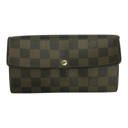 LOUIS VUITTON ルイヴィトン ダミエ エベヌ ポルトフォイユサラ 長財布 2つ折り 旧型 小銭入れあり ブラウン N61734 中古 T1