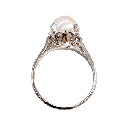 Pt900 パール 8.2mm リング レディース プラチナ 13号 中古 T1