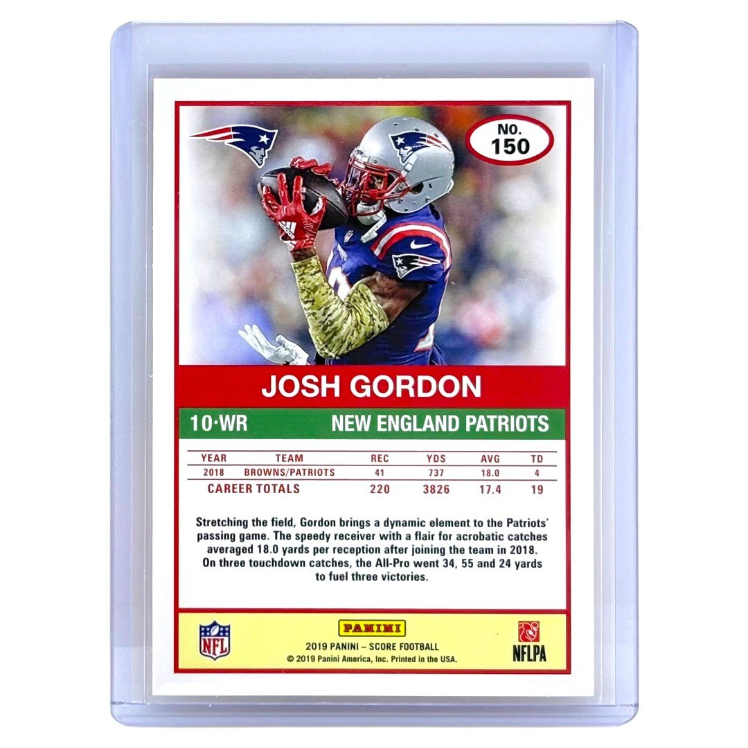 PANINI NFLカード SCORE JOSH GORDON NEW ENGLAND PATRIOTS /20 #150 中古 IT1