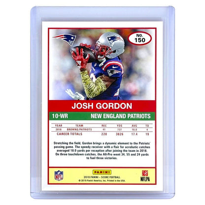 PANINI NFLカード SCORE JOSH GORDON NEW ENGLAND PATRIOTS /20 #150 中古 IT1