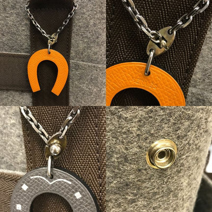 HERMES エルメス サックドパンサージュ トートバッグ ユニセックス フェルト ソーエルメス 限定 2way グレー/ブラウン 中古 T1