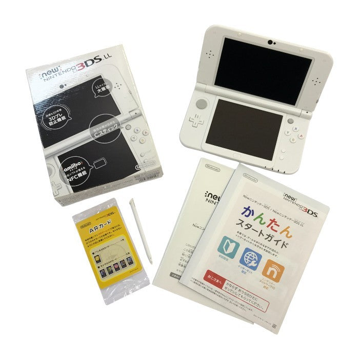 NINTENDO Newニンテンドー3DS LL 本体 パールホワイト 大画面 ゲームハード RED-S-JPN-C0 中古 T1