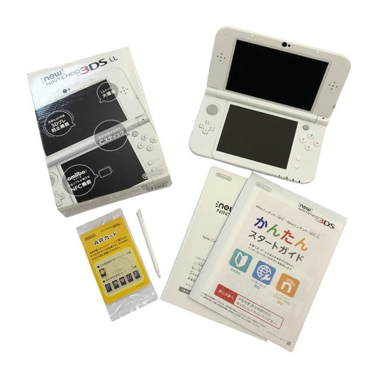 NINTENDO Newニンテンドー3DS LL 本体 パールホワイト 大画面 ゲームハード RED-S-JPN-C0 中古 T1
