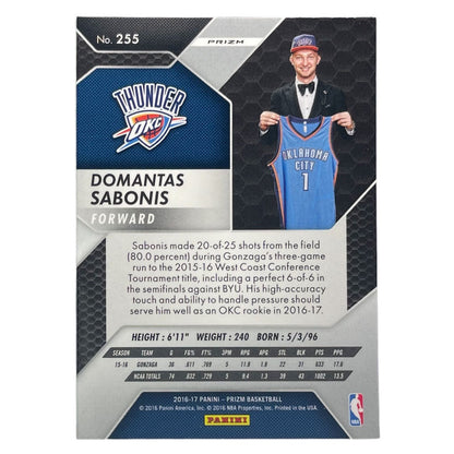 PANINI NBAカード PRIZM DOMANTAS SABONIS THUNDER #255 中古 IT2