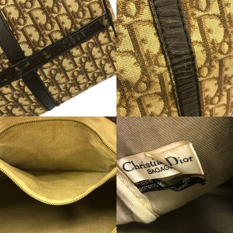 Christian Dior クリスチャンディオール トロッター ボストンバッグ ユニセックス 旅行鞄 オールド ハンドバッグ ベージュ 中古 T1