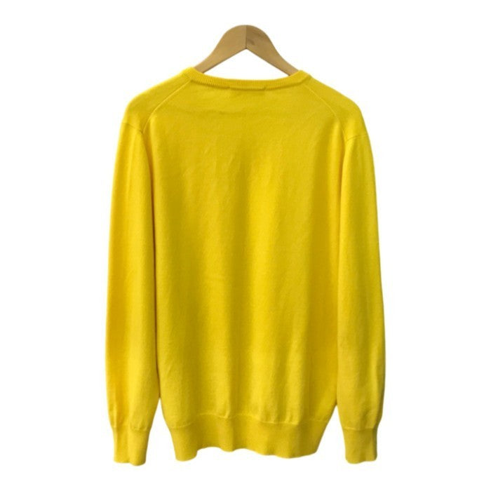 Salvatore Ferragamo フェラガモ ニットトップス メンズ カシミヤ100% 長袖 セーター Vネック イエロー XLサイズ 中古 T1