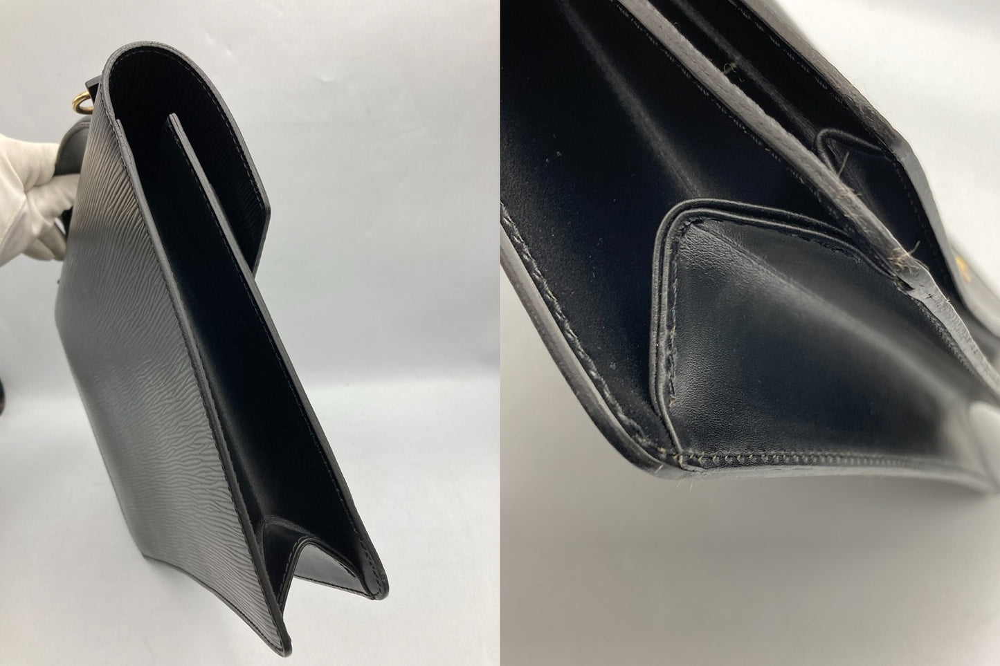 LOUIS VUITTON ルイヴィトン エピ モンソー セカンドバッグ 2way ショルダー ノワール/ブラック M52122 中古 D4