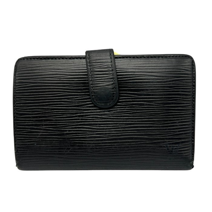 ルイヴィトン LOUIS VUITTON 財布 二つ折り エピ ポルトフォイユ・ヴィエノワ ノワール M63242 ブランド ブラック コンパクト ガマ口 小銭入れ 中古 W４