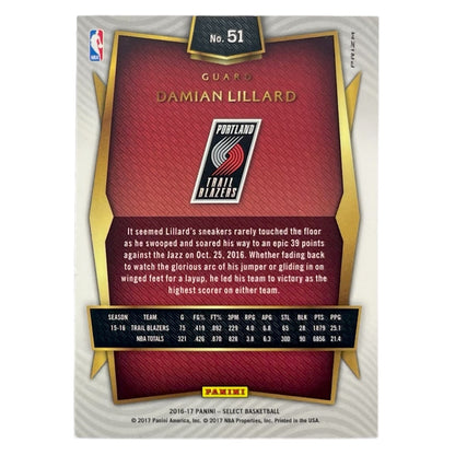 PANINI NBAカード SELECT PRIZM DAMIAN LILLARD TRAIL BLAZERS #51 中古 IT2