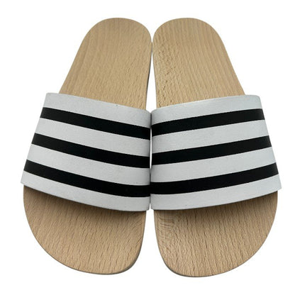 adidas ORIGINALS アディダスオリジナルス アディレッタ ウッド サンダル S79365 22.5cm 夏 レディース かわいい ボーダー 靴 シューズ 中古 W４