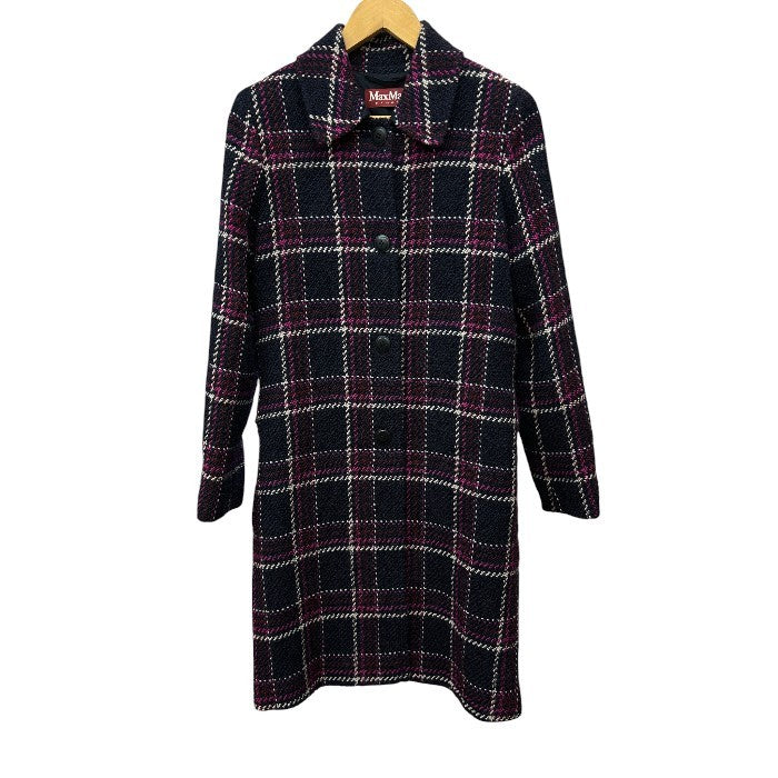MaxMara STUDIO マックスマーラ スタジオ コート 38 アウター ロング レディース チェック柄 中古 W４