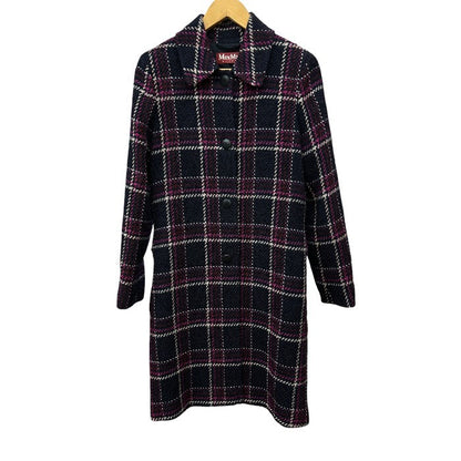 MaxMara STUDIO マックスマーラ スタジオ コート 38 アウター ロング レディース チェック柄 中古 W４