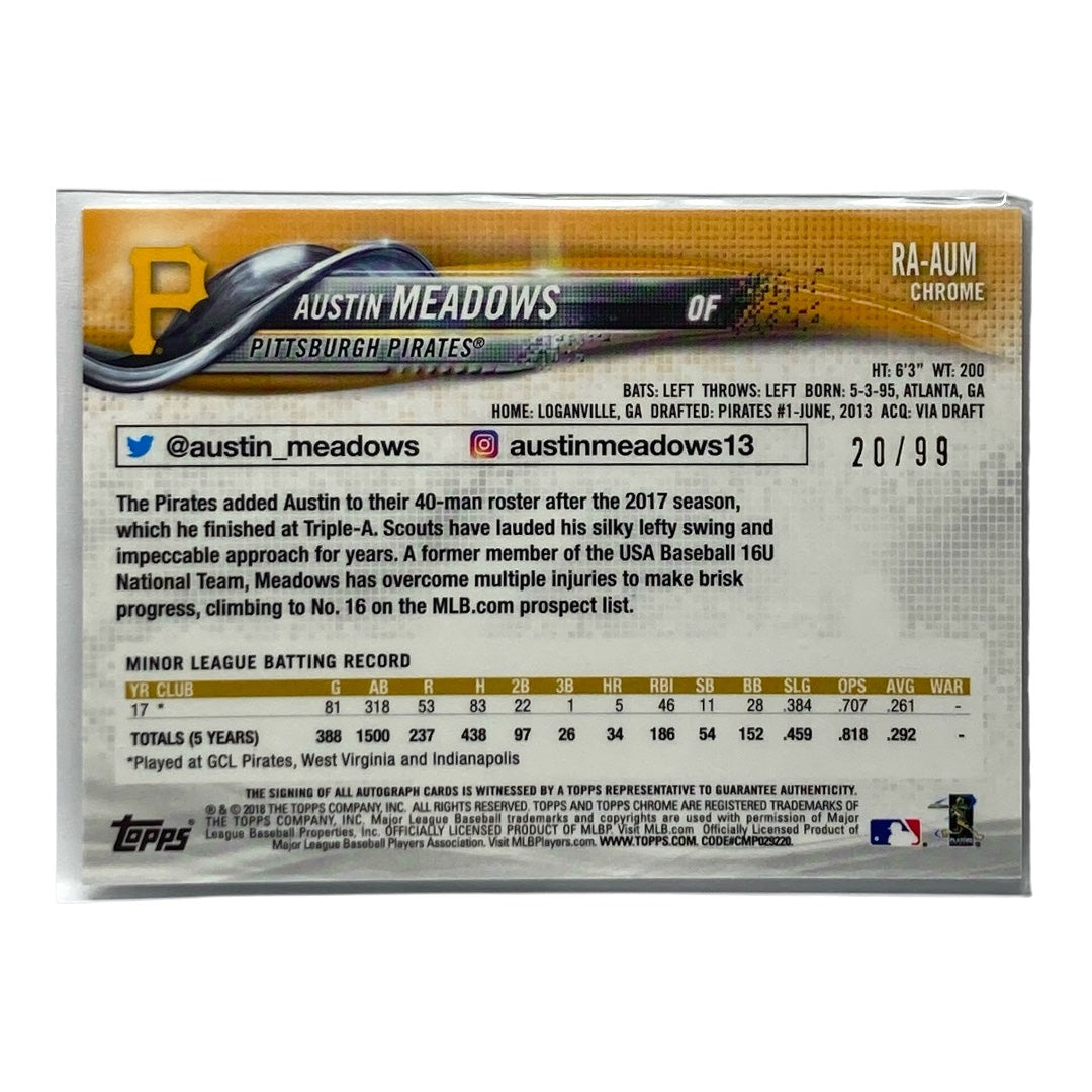 TOPPS MLBカード CHROME AUSTIN MEADOWS PIRATES 20/99 #RA-AUM 中古 IT2