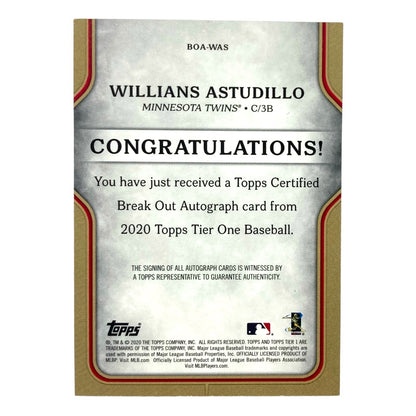 TOPPS MLBカード TIER ONE WILLIANS ASTUDILLO TWINS 062/299 #BOA-WAS 中古 IT2