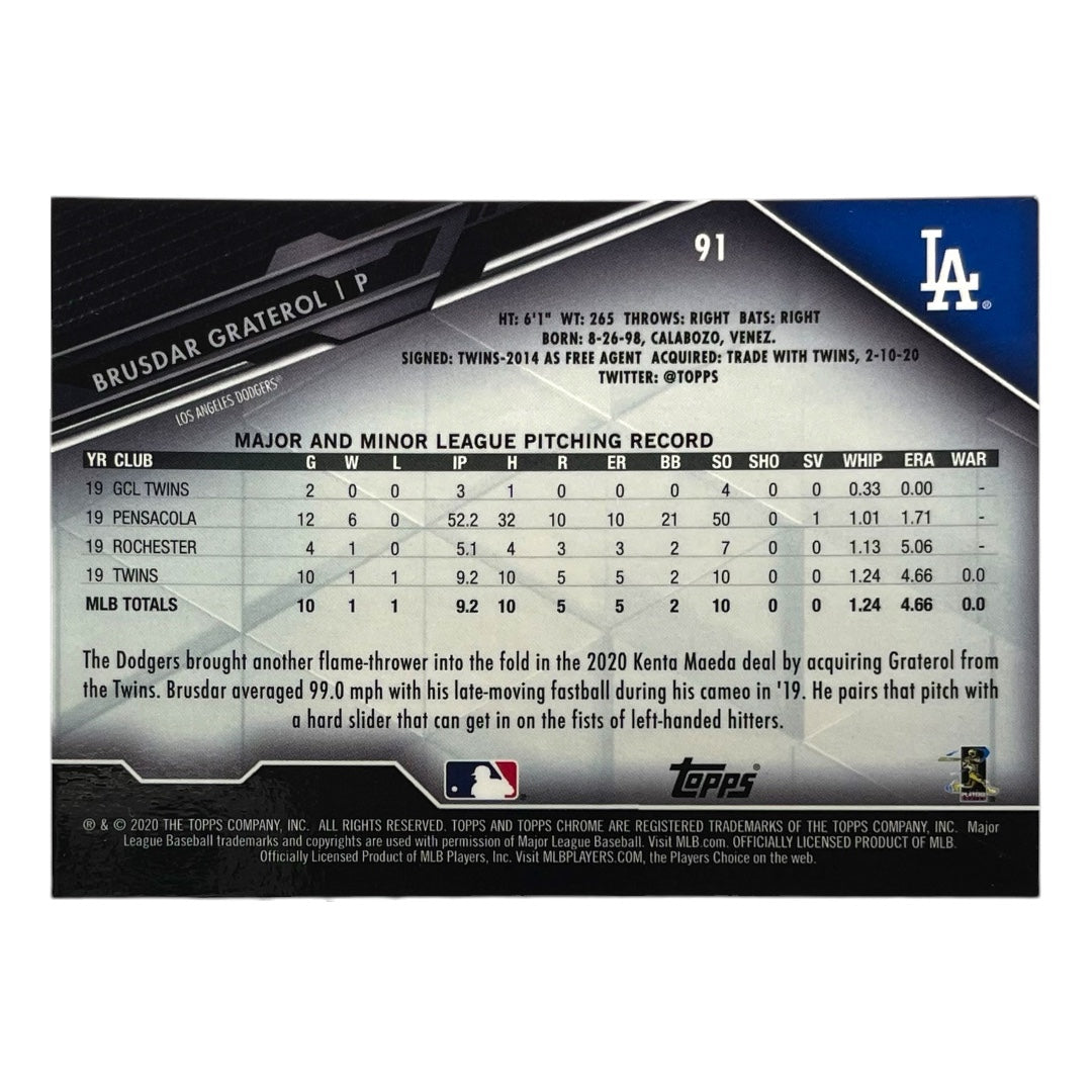 TOPPS MLBカード CHROME BRUSDAR GRATEROL LOS ANGELES DODGERS #91 中古 IT2