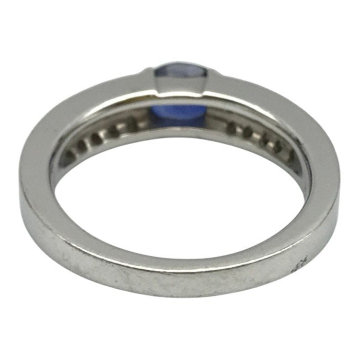 Pt950 サファイア0.823ct/ダイヤモンド0.24ct リング レディース オーバルミックスカット プラチナ 11.5号 中古 T1
