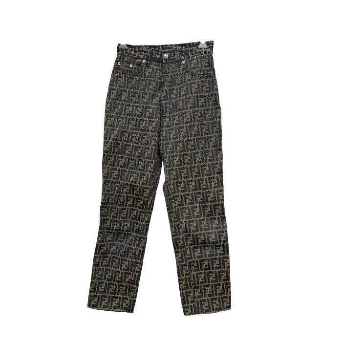 FENDI フェンディ ズッカ パンツ レディース 27インチ ボトムス 総柄 ブランド ストレート 中古 W４