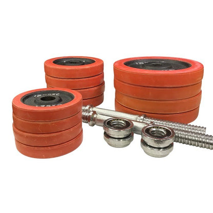 iROTEC ダンベル 40kgセット (5kg×4/2.5kg×4/1.25kg×4) EZバー付き ラバー 可変式 筋トレ エクササイズ 中古 T1