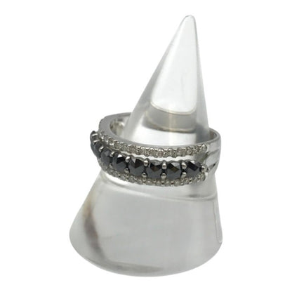 K18WG ブラックダイヤモンド1.00ct リング レディース ホワイトゴールド 13号 中古 T1
