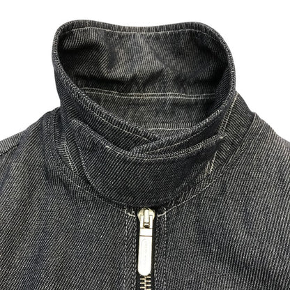 EMPORIO ARMANI エンポリオアルマーニ ジャケット メンズ コットン リネン デニム フルジップ インディゴブルー 44サイズ 3H1BD7 1D9BZ 中古 T1