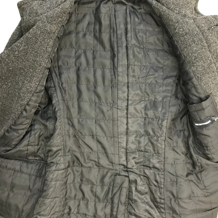 EMPORIO ARMANI エンポリオアルマーニ コート メンズ ミドル丈 ウール フード チャコールグレー Mサイズ 中古 T1