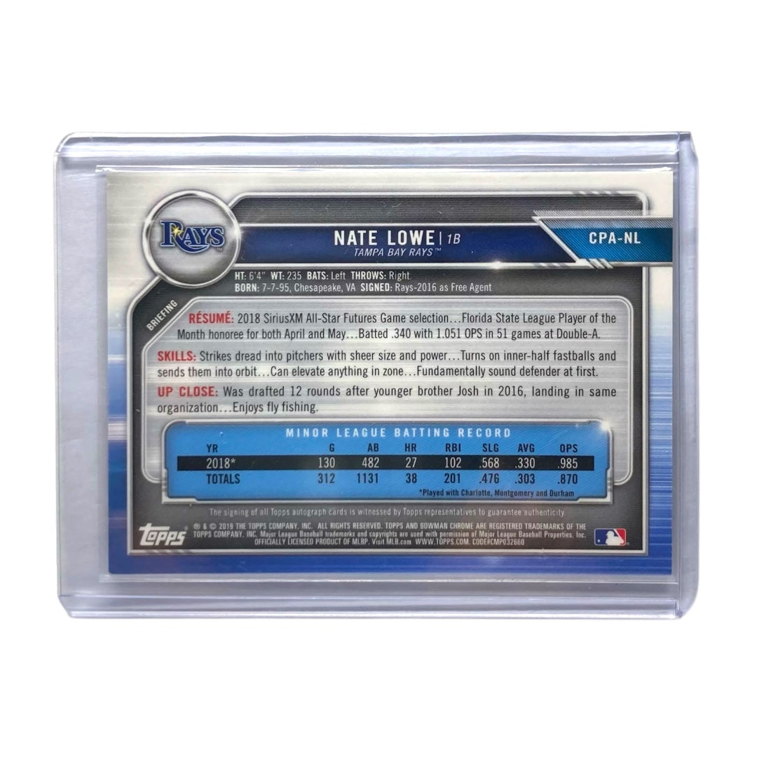 TOPPS MLBカード BOWMAN CHROME 1ST NATE LOWE TAMPA BAY RAYS /250 #CPA-NL 中古 IT2