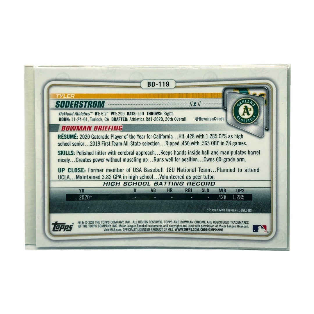 TOPPS MLBカード BOWMAN CHROME 1st TYLER SODERSTROM ATHLETICS #BD-119 中古 IT2