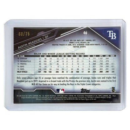 TOPPS MLBカード CHROME BLACK AUSTIN MEADOWS TAMPA BAY RAYS /75 #46 中古 IT1