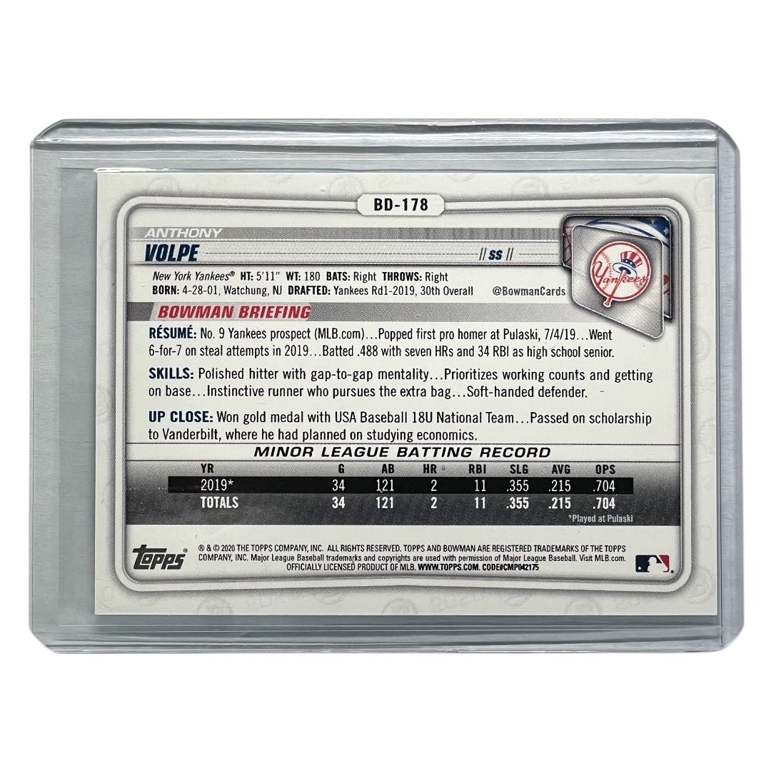 TOPPS MLBカード BOWMAN ANTHONY VOLPE NEW YORK YANKEES /499 #BD-178 中古 IT2