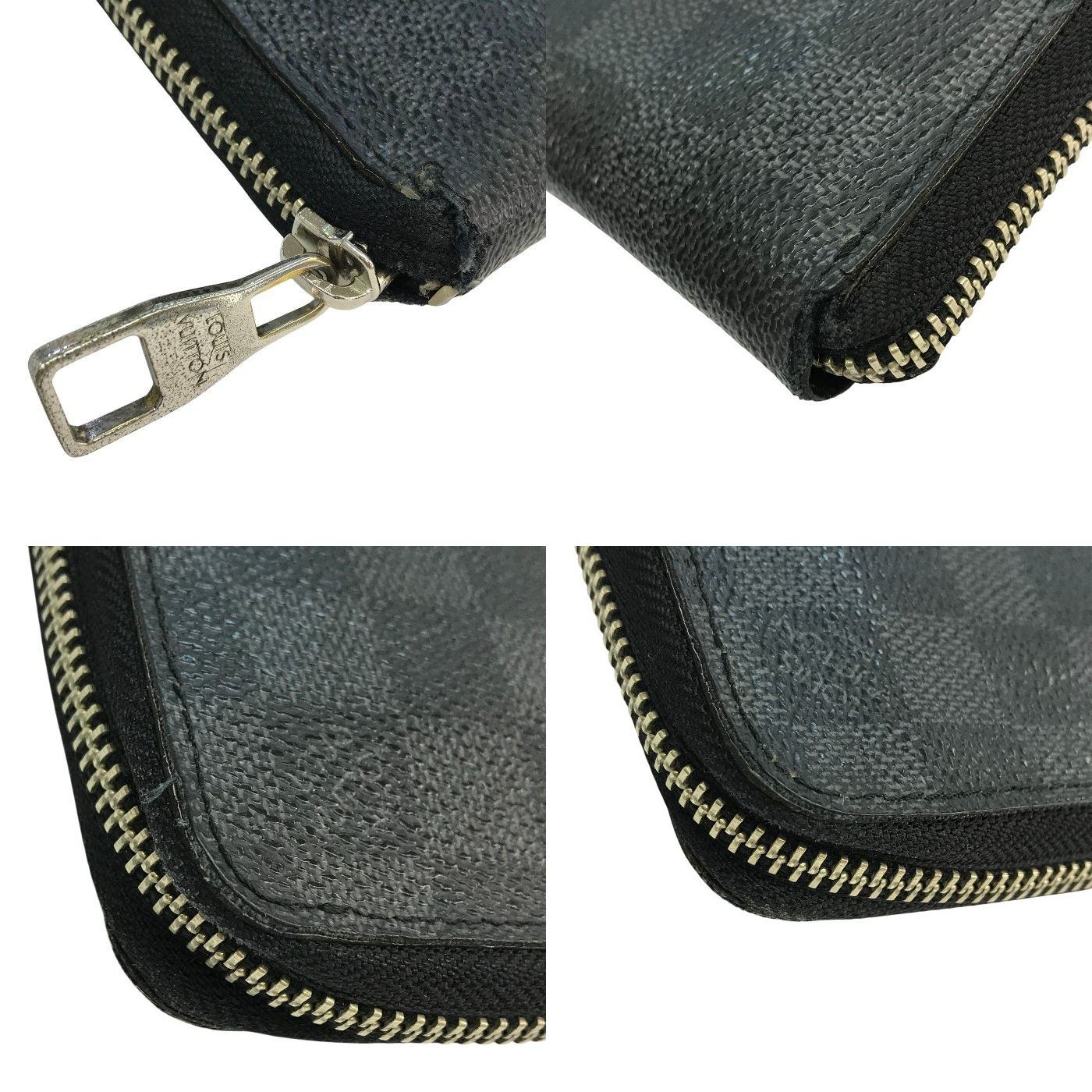 LOUIS VUITTON ルイヴィトン ダミエ グラフィット ジッピーウォレット・ヴェルティカル 長財布 メンズ ラウンドファスナー ジップ グレー N63095 中古 T1