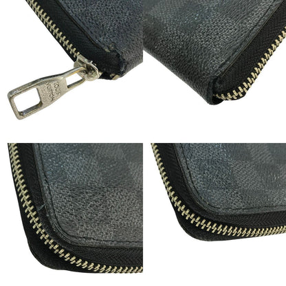 LOUIS VUITTON ルイヴィトン ダミエ グラフィット ジッピーウォレット・ヴェルティカル 長財布 メンズ ラウンドファスナー ジップ グレー N63095 中古 T1