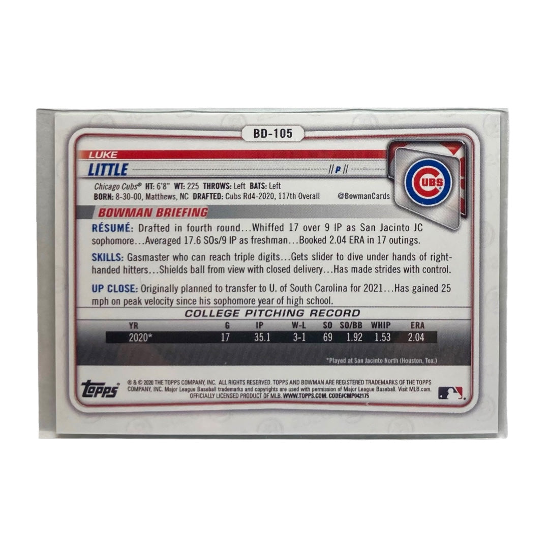 TOPPS MLBカード BOWMAN 1ST LUKE LITTLE CUBS 63/99 #BD-105 中古 IT2